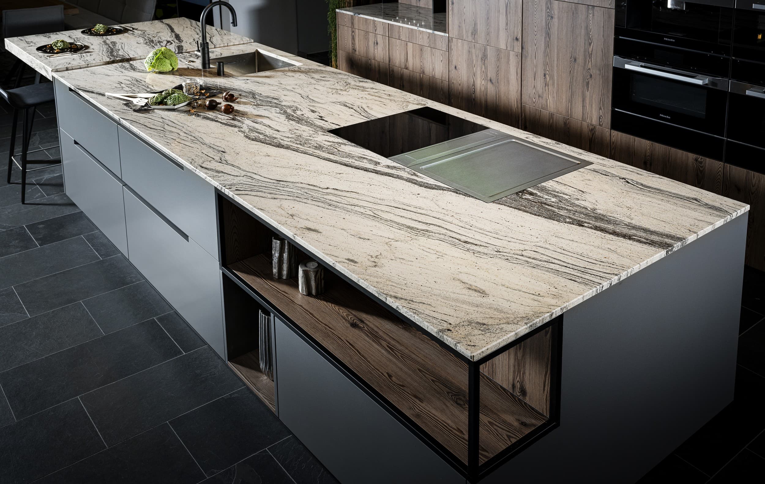 Naturstein Arbeitsplatte I LEATHER LOOK