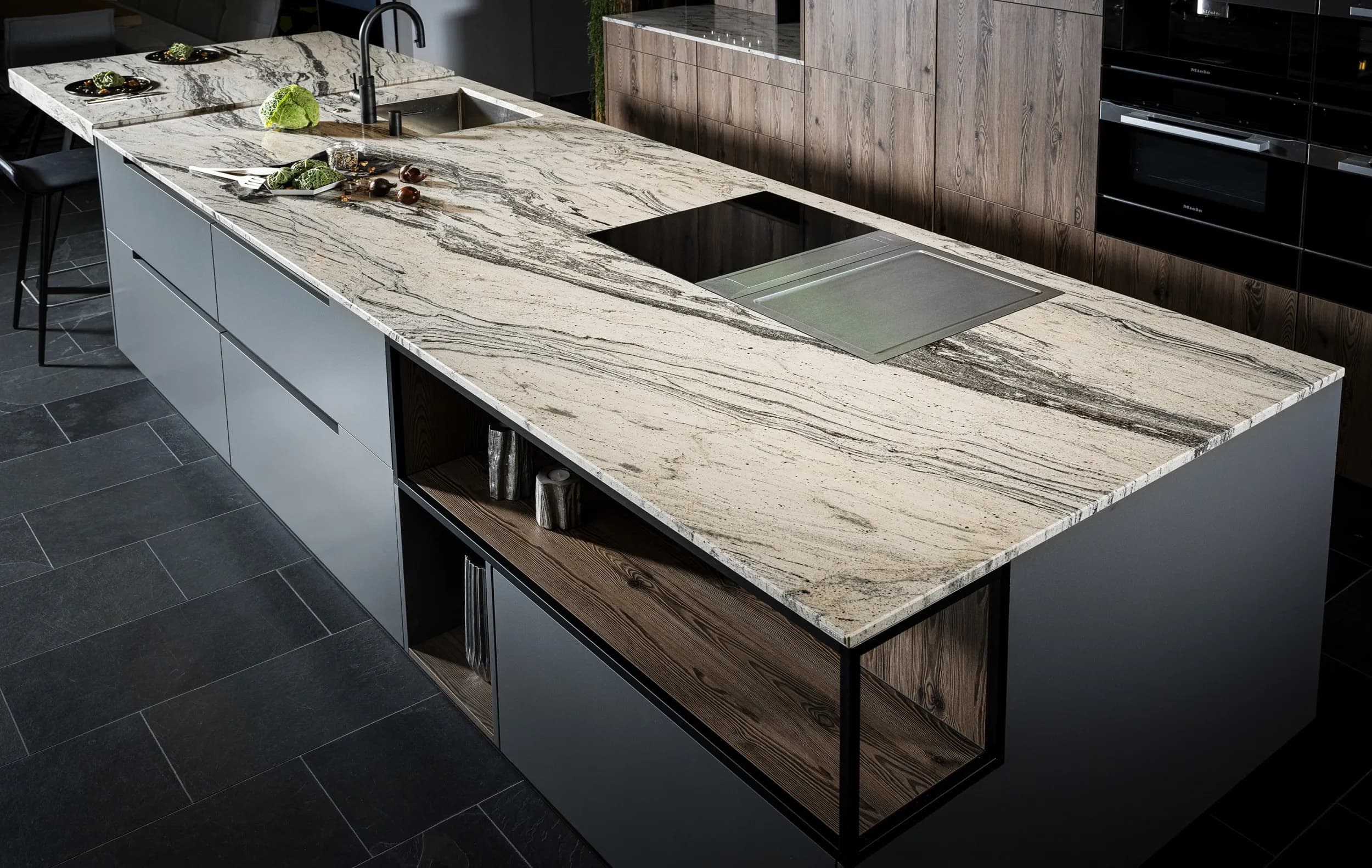 Naturstein Arbeitsplatte I LEATHER LOOK